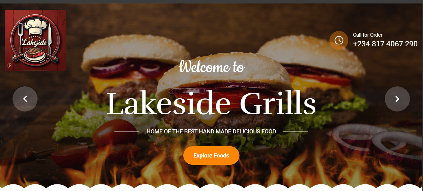 Lakeside Grill's landing page
